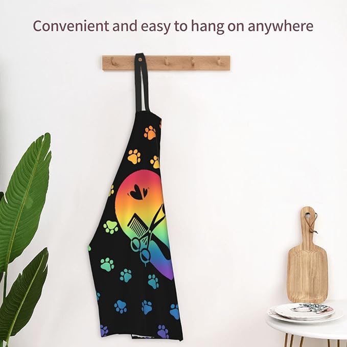 Funny Animal Apron with 2 Pockets Waterproof for Men Women Kitchen Garden Decor