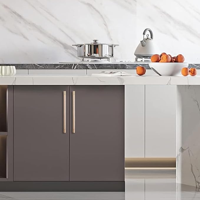 6 Pack 15 inch(384mm) Champagne Copper Kitchen Cabinet Handles Knurled Cabinet Pulls Gold Drawer Pulls Kitchen Hardware