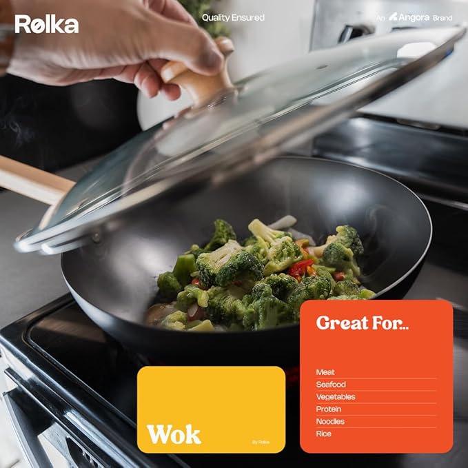 ANGORA BRANDS Wok Pan for Kitchen - Versatile Cookware - Good for Stir Fry - Nonstick Frying Pan - by Rolka