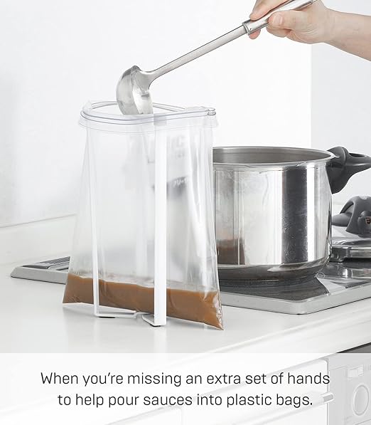 YAMAZAKI home 6784 Kitchen Multi Eco Stand-Multifunctional Plastic Bag Holder, One Size, White