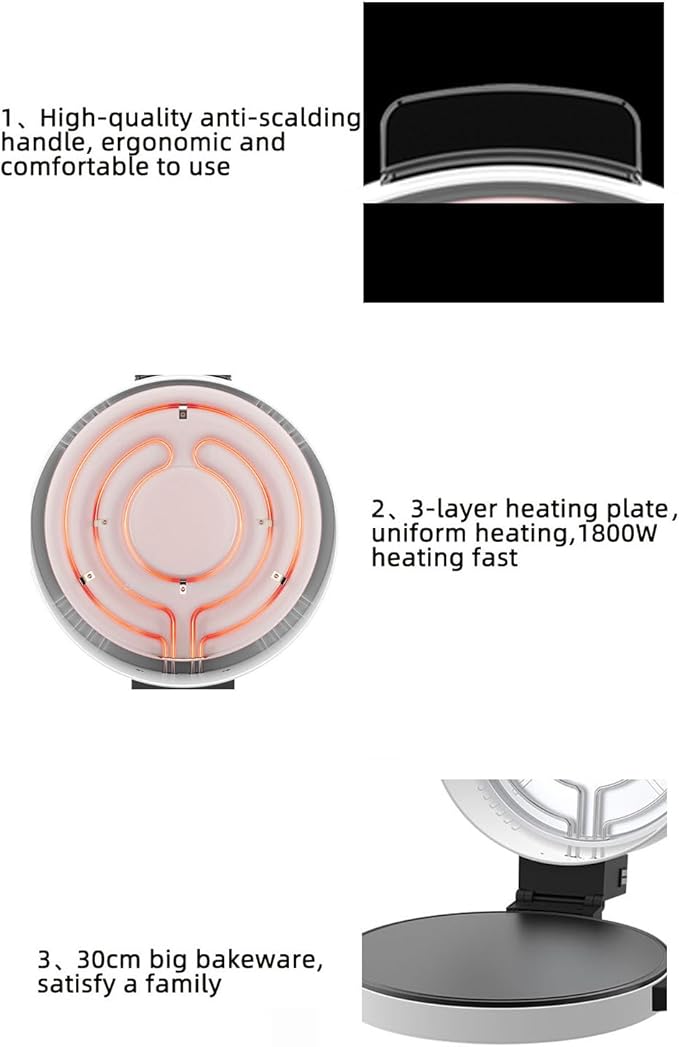 Pizza Oven, 2000W Electric Pizza Oven Indoor Portable 12 Inch Indoor Pizza Oven Countertop Pizza Maker Steak Machine Toaster (US Plug 110V)