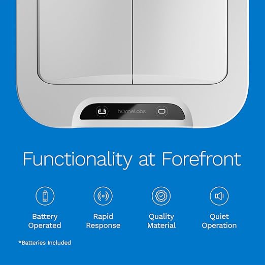 hOmeLabs - 13 Gallon Kitchen Trash Can - Retractable Automatic Sensor Butterfly Lid, Space-Saving Design, Easy to Clean, Battery-Operated with Batteries Included - Stainless Steel