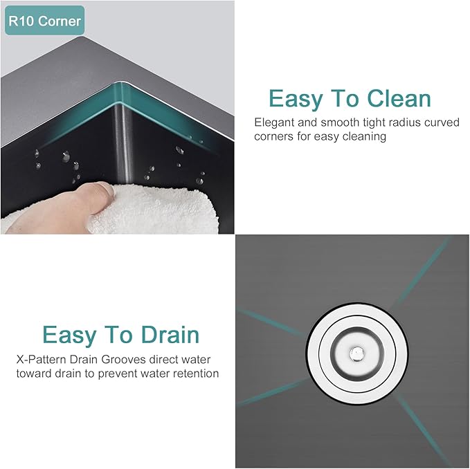 26 inch Drop-in Black Kitchen Sink Single Bowl, Topmount Kitchen Sink with Protective Bottom Grid, Overmount 304 Stainless Steel Kitchen Bar Sink Handmade with Basket Strainer, 26×18×9 inch