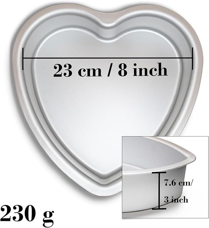 Heart Shape Cake Pan,Anodized Heart Cake Pan, Aluminum, For Valentine's Day Wedding Birthday and Other Occasions 8 3 inch heart
