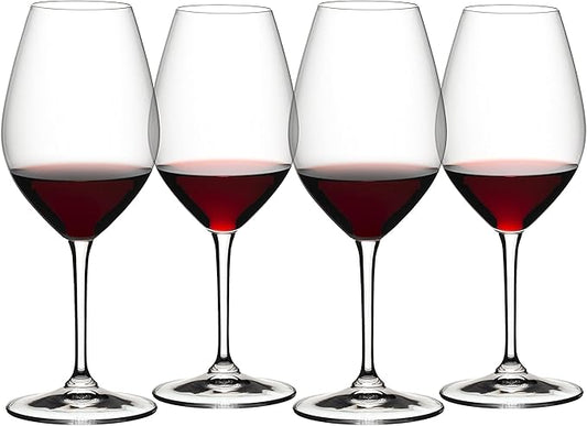 Riedel Wine Friendly Red Wine Glasses, Set of 4-23 Fl. Oz. Elegant Stemmed Crystal Glass, Made in Germany, Dishwasher Safe, Ideal for Wine Enthusiasts and Sophisticated Tastings (6422/02-4)
