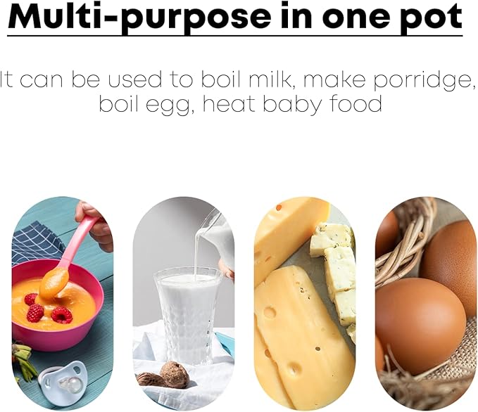 0.6qt Mini Enamel Milk Pot Insulated Wooden Handle 2 Pour Spouts Small Food Warmer Cute Saucepan(D015,Purple)