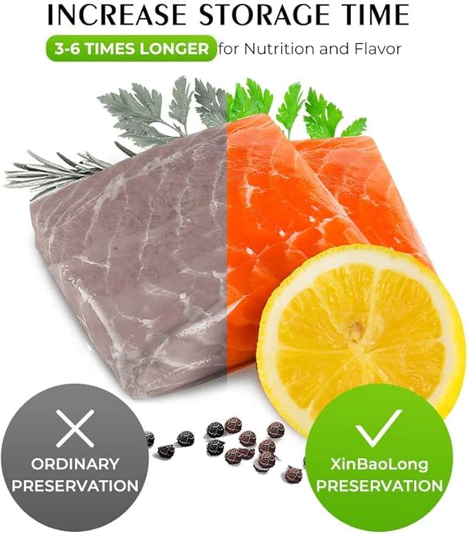 Vacuum Sealer Bags For Food,100 Quart 8" x 12",Commercial Grade BPA Free Bag, Durable Customized Size Food Vac Bags for Storage and Sous Vide Cooking，Puncture Prevention