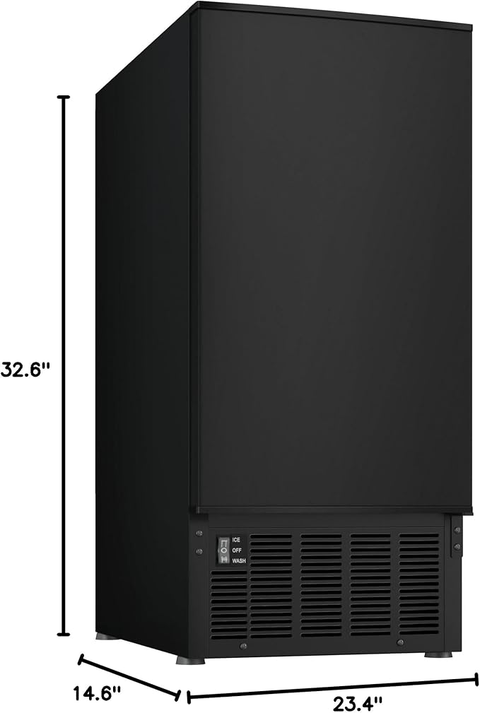 EdgeStar IB450BL 50 Lb. 15 Inch Wide Undercounter Clear Ice Maker - Black Stainless Steel