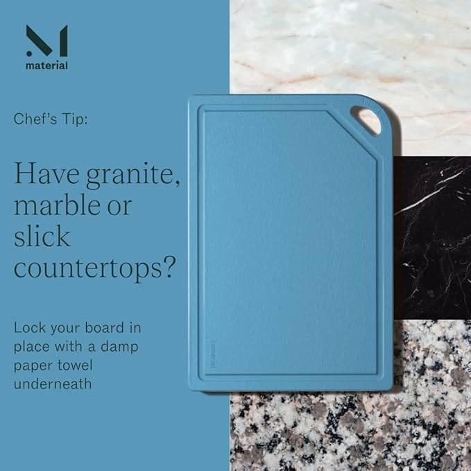 The MK Free Board, Eco-Friendly Cutting Board, Microplastic Free, Dishwasher Safe, Knife-Friendly Large Charcuterie Board (Ocean)