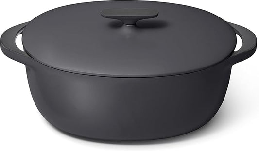 Caraway Enameled Cast Iron Dutch Oven - 8qt Dutch Oven With Lid - 3 Layer Enamel Coating - No Seasoning Required - Compatible With All Stovetops - Oven Safe - No Forever Chemicals - Charcoal