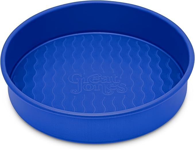 Great Jones Patty Cake (Blueberry) | Nonstick 9-Inch Round Cake Pan | Heavy-Duty Aluminized Steel | Easy Release Coating | Oven-Safe Up to 450°F | Even Heat Distribution | Dishwasher-Friendly