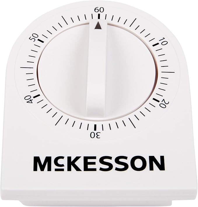 McKesson 60-Minute Wind Up Timer with Single Chime - Visual Timer for Home, Kitchen, Classroom, 1 Count