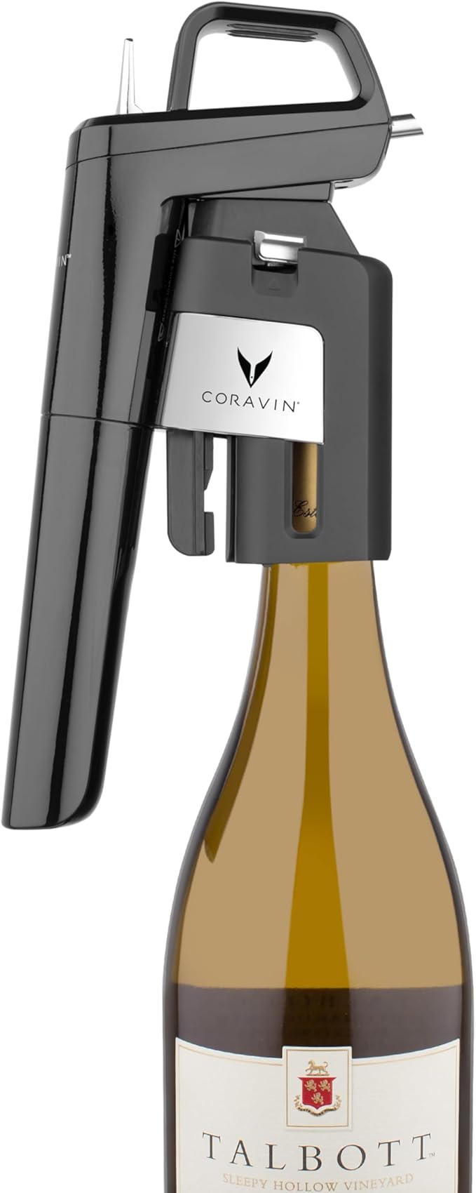 Coravin Timeless Six Plus Wine Preservation System - By-the-Glass Wine Saver - With 3 Pure Argon Gas Capsules, 6 Screw Caps & Wine Aerator - Piano Black