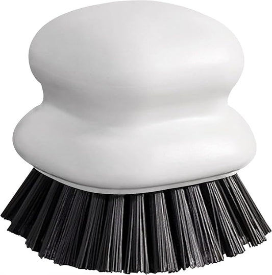 Dish Brush with Handle, Kitchen Scrub Brushes for Cleaning, Dish Scrubber with Nylon bristles for Sink, Pots, Pans (1Pack White Nylon bristles)