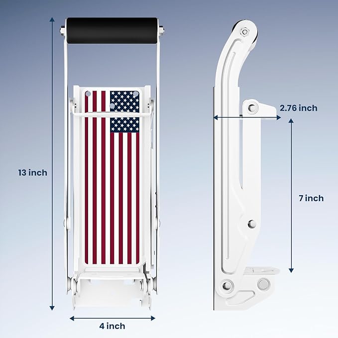2025 New Auto-Eject Can Crusher with Trash Bag Organizer - Built-in Bottle Opener, Works for 8/12/16oz Cans, Wall-Mounted Recycling Tool (white-US flag)