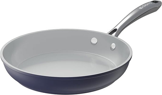 CIARRA Nonstick Ceramic Frying Pan, Non Toxic, PTFE & PFOA Free, Oven Safe & Compatible with All Stovetops, 10.2 Inches, Blue