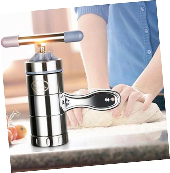NUOBESTY Stainless Steel Manual Noodle Maker for Home with Noodle Moulds Clean Pasta Press Machine Thickness Roller for DIY and Pasta