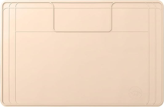 The Original Under Sink Mat - Silicone Waterproof mat, Adjustable, Easy to Clean, Kitchen Cabinet Liner, Disifenction Surface - 31" x 22" or Smaller (Beige, 31" x 22")