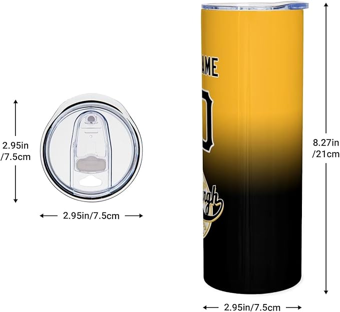 Custom Tumbler Stainless Steel Cup Personalized Baseball Vacuum Insulation Travel Mug Add Your Name Number Fans Gift for Baseball Fans