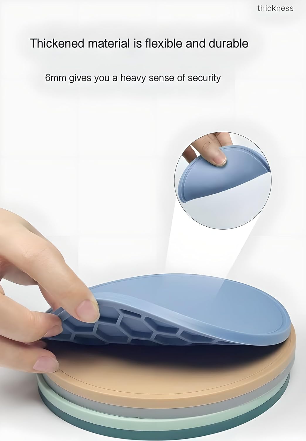 5-Pack Silicone Trivet Mats for Hot Pots, Pans & Dishes – Non-Slip Heat Resistant Round Placemats, Kitchen Counter Protectors & Coasters (Home Essentials Dark Gray,6.3"*6.3"*0.24")