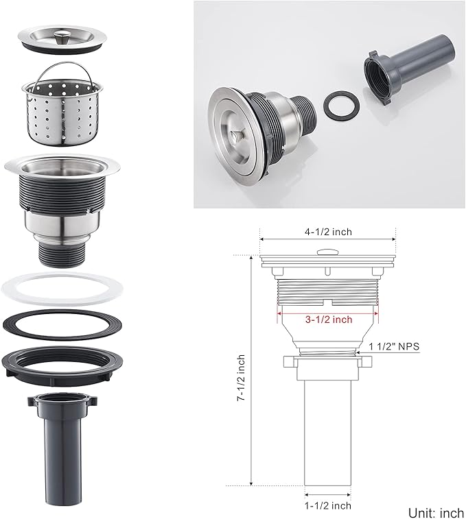 Bar Sink, ROVATE 15 x 15 inch Bar or Prep Kitchen Sink Undermount, Single Bowl T-304 Stainless Steel Small Sinks Handmade with Strainer
