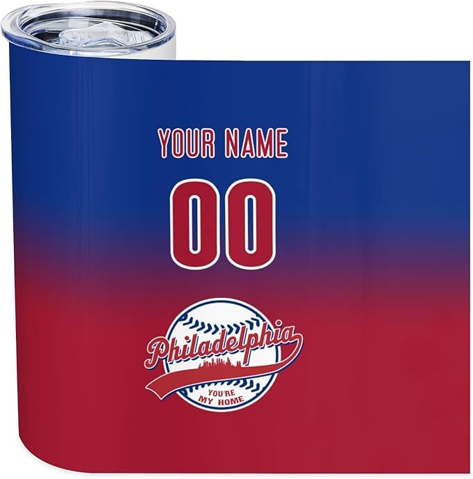 Custom Tumbler Stainless Steel Cup Personalized Baseball Vacuum Insulation Travel Mug Add Your Name Number Fans Gift for Baseball Fans