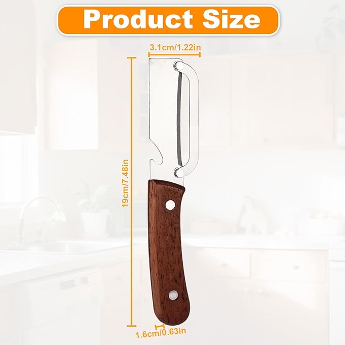 Multi-Functional Vegetable Peeler, Stainless Steel Fruit Peeler with Bottle Opener & Wooden Handle Practical Kitchen Food Veggie Tool Gadget Accessories Supplies for Apple Potato Mango Kiwi