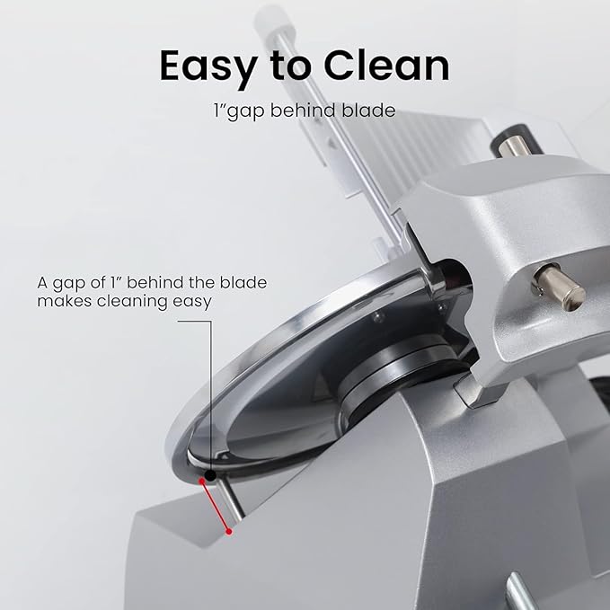 8" Electric Meat Slicer, Commercial Meat Slicer with 1/4 HP, Italian Carbon Steel Blade, Ham Slicer with Adjustable Slicing Thickness for Semi-frozen Meat, Cheese, Deli