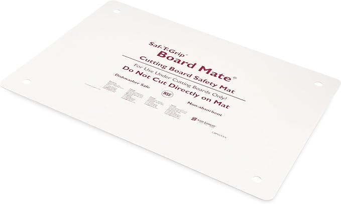 San Jamar Saf-T-Grip Cutting Board Mat Nonslip Mat for Kitchens, Restaurants, and Fast Food, Plastic, 18 x 13 x 0.13 Inches, White, (Pack of 6)