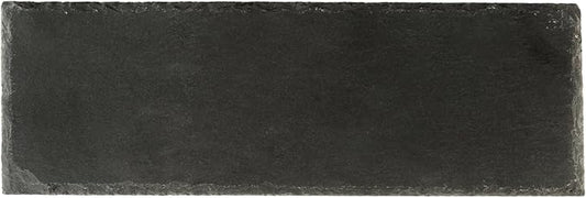 Restaurantware Slate Serving Tray 1 Pack of 11.8" x 4" Foam Feet Charcuterie Stone Plate Rustic Edges Freezable Black Serving Display Cheese Boards for Kitchen, Gourmet, Dining, Parties