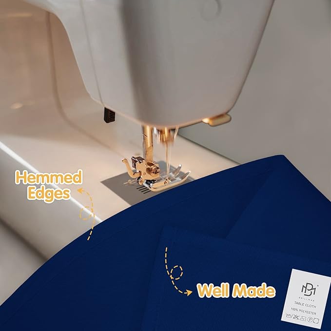 BRILLMAX 6 Pack Navy Blue Tablecloths for 8 Foot Rectangle Tables 60 x 126 Inch - 8ft Rectangular Bulk Linen Polyester Fabric Washable Cloth Cover for Wedding Reception Banquet Birthday Party