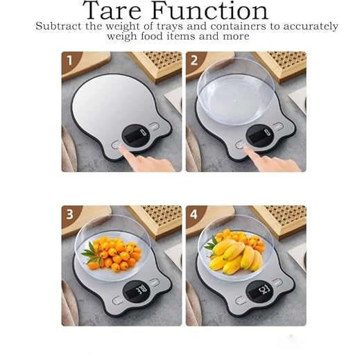 Food Scale,22lbs Digital Kitchen Multifunction Scale, Weight Grams and oz for Cooking Baking,10 Units with Tare Function 1g/0.03oz Precise Graduation, 304 Stainless Steel Unique Cute Shape