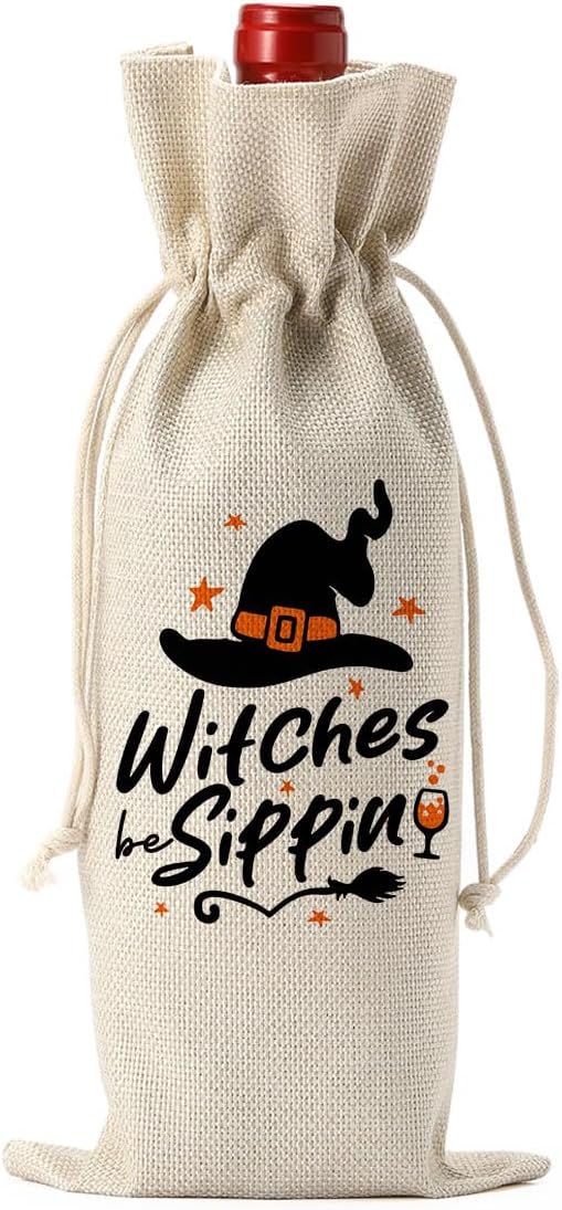 Funny Halloween Witch Decor Hocus Pocus Witchy Decor Witch Wine Bag Gifts Halloween Party Supplies Home Decorations Wine Accessories for Wine Lovers Women Men Friends