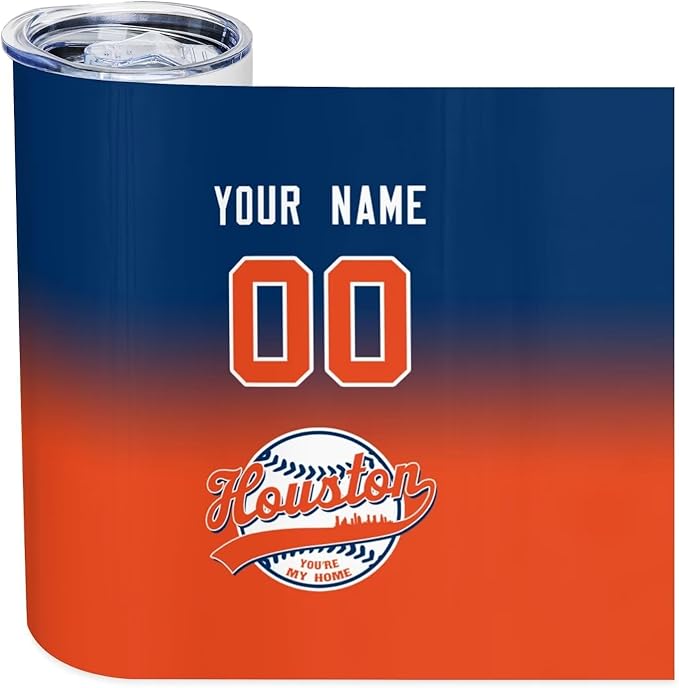 Custom Tumbler Stainless Steel Cup Personalized Baseball Vacuum Insulation Travel Mug Add Your Name Number Fans Gift for Baseball Fans