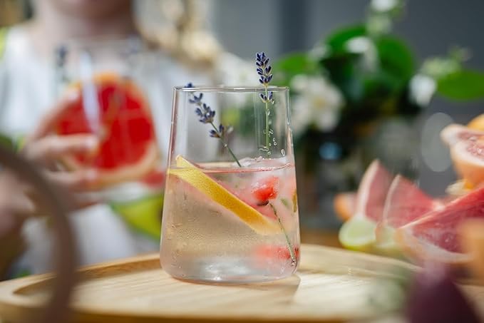 Krosno Glasses for Water, Juices and Other Drinks | Elegant Design | Set of 4 | Capacity 16.6 fl oz | Infinity Collection | Ideal for Home, Restaurant, Parties | Dishwasher Safe