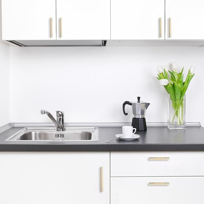 10 Pack 3 inch(76mm) Brushed Brass Kitchen Cabinet Handles Knurled Cabinet Pulls Gold Drawer Pulls Kitchen Hardware