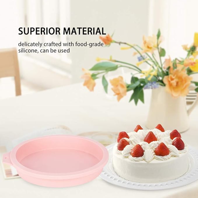 6-Inch Silicone Round Cake Pan Baking Mold, Baking Mold DIY Rainbow Cakes, Non-Stick Silicone, Pack of 4