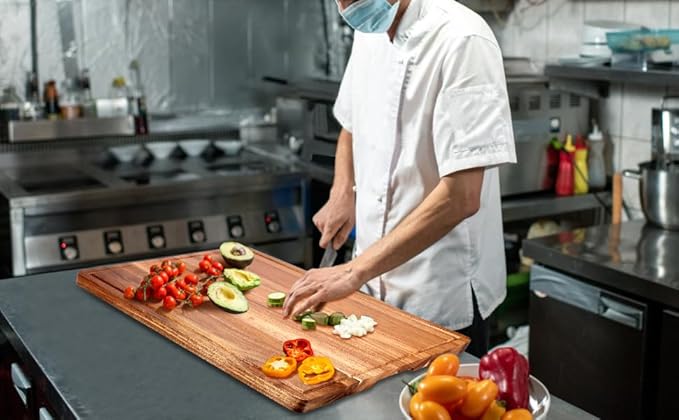 20" XL Extra Large Wooden Cutting Boards for Kitchen Charcuterie Boards Hardwood Solid Chopping Board Big Acacia Wood Cutting Board Meat Serving Cheese Board Thick Butcher Block Turkey Carving Board