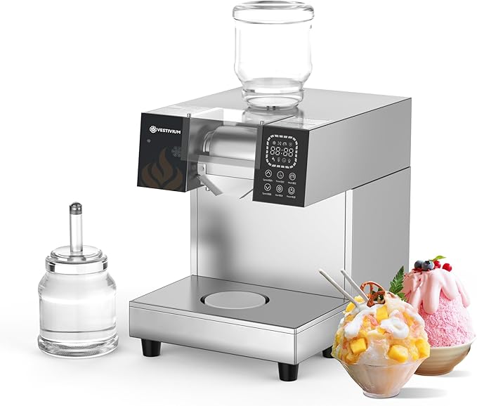 Snowflake Ice Machine, Commercial Shaved Ice Machine, Electric Snow Cone Maker, 10 Gears Adjustable Speed for Home, Outdoor Kitchen, Restaurant, Bakery, Café (Liquid Cooling, 250kg/24H)