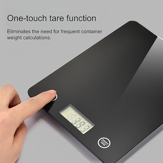 Digital Kitchen Scale, Food Scale with Tempered Glass, Grams and Ounces, 1g High Accuracy for Baking, Cooking, Food (Black Glass)