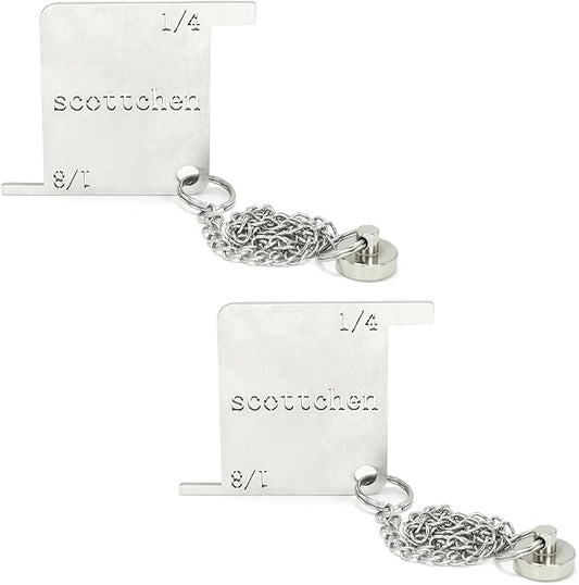 SCOTTCHEN Bench Grinder Safety Gauge, Stainless Steels Bench Grinder Safety Scale with Anti-lost Magnet-2 Pack