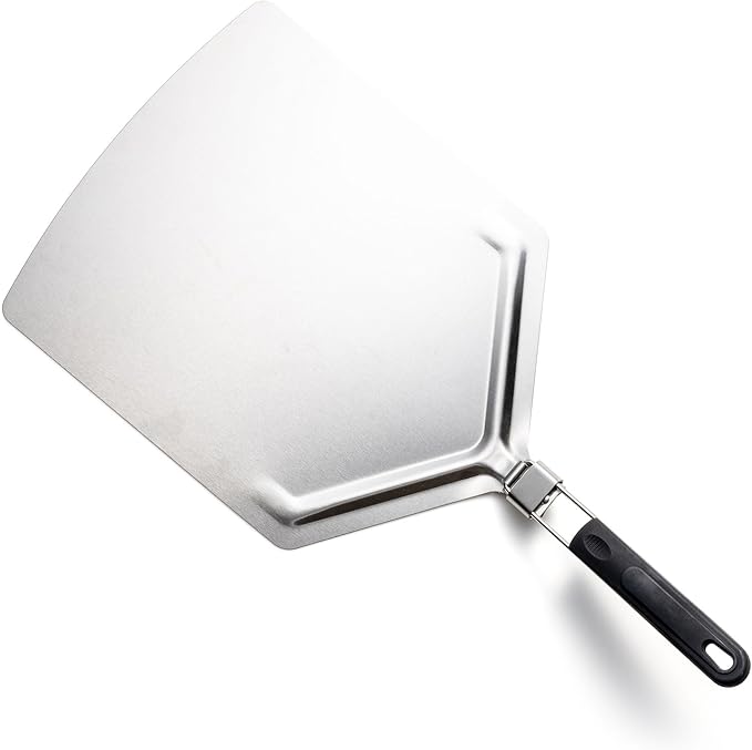 Outset Pizza Peel, Stainless Steel Pizza Paddle With Folding Handle, 25.5" x 13"