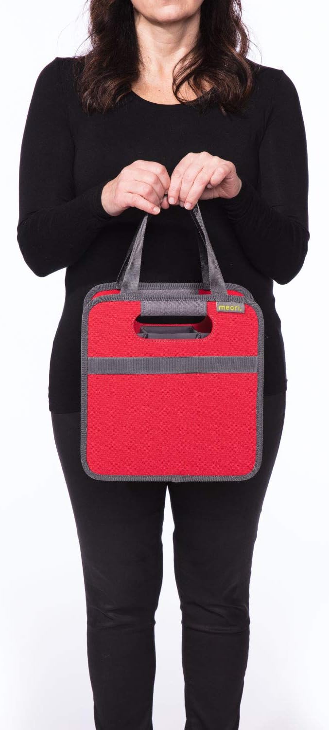 meori Foldable 6 Bottle Wine Tote Marine Blue Organize Crate Glass Dividers Stylish Travel Storage Box Liquor Spirits Tastings Grocery Shopping Hostess Gift (A100616)