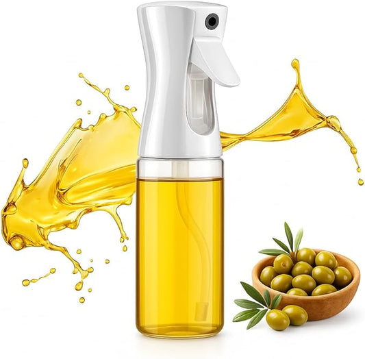 Oil Sprayer for Cooking - Olive Oil Sprayer - 200ml Glass Oil Spray Bottle in Air Fryer Accessories - Oil Dispenser for Kitchen,Air Fryer, Salad, Baking, BBQ