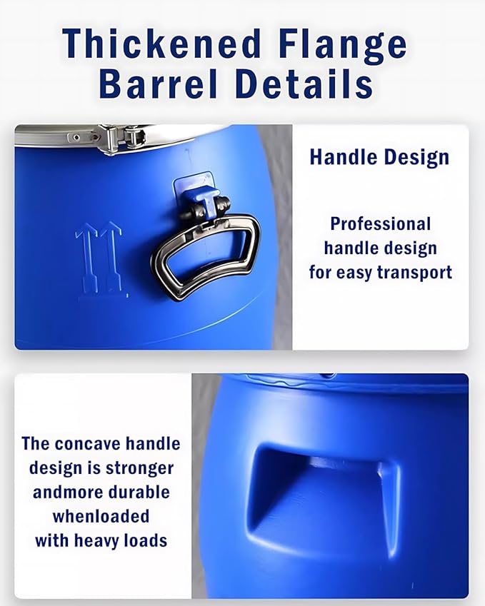 Plastic Barrels,Water Storage Barrel,Food Grade Barrel,Water Drums for Outside,for A Reliable Source of Drinking Water