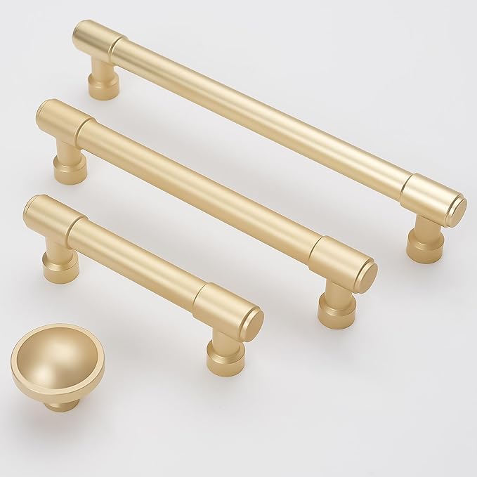 6 Pack Brushed Gold Cabinet Pulls 10 Inch Hole Centers Kitchen Cabinet Handles Gold Drawer Pulls