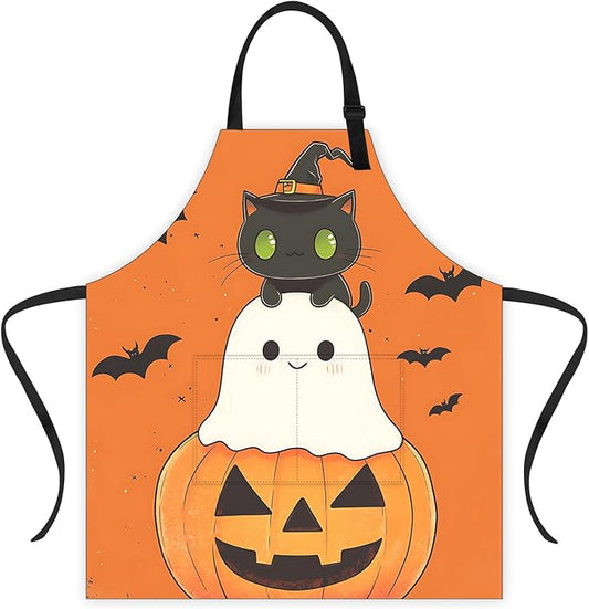Halloween Apron Home Kitchen Cooking Baking Gardening for Women Men with Pockets waterproof 32x28 inch