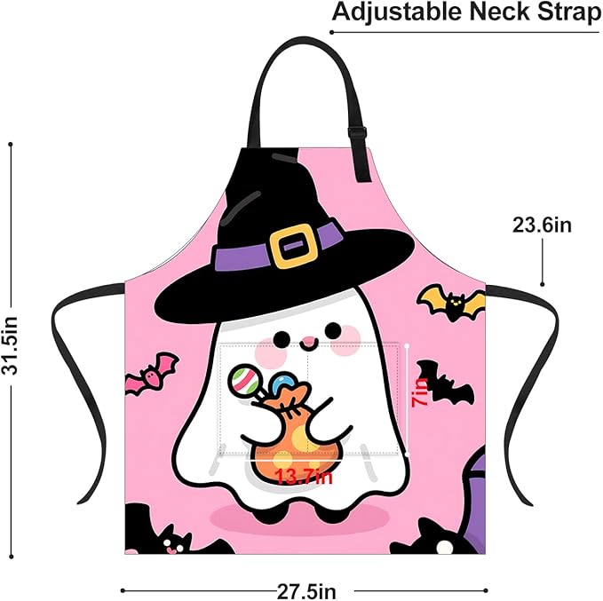 Halloween Apron Home Kitchen Cooking Baking Gardening for Women Men with Pockets waterproof 32x28 inch