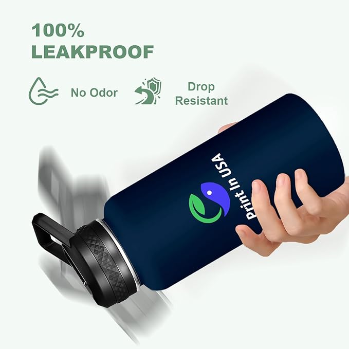 Personalized Custom Print in USA Water Bottle 25Pcs 32oz Stainless Steel Double Wall Coffee Cup with Lid & Straw Insulated Tumbler with Colorful Text Logo Photo