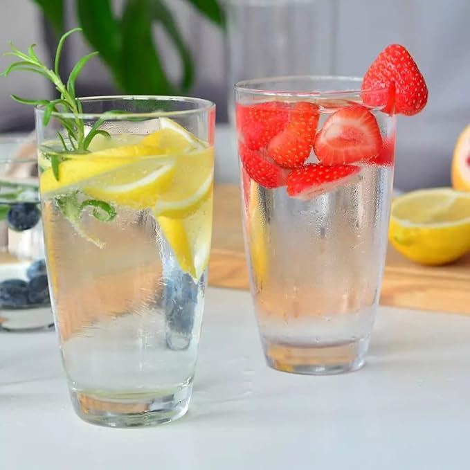 Krosno Tall Water Drinking Glasses, Set of 6, 16.9 oz Mixology Collection, Ideal for Everyday Use, Drinking Glasses, Lead-Free and Safe, Dishwasher Safe, Made in Europe